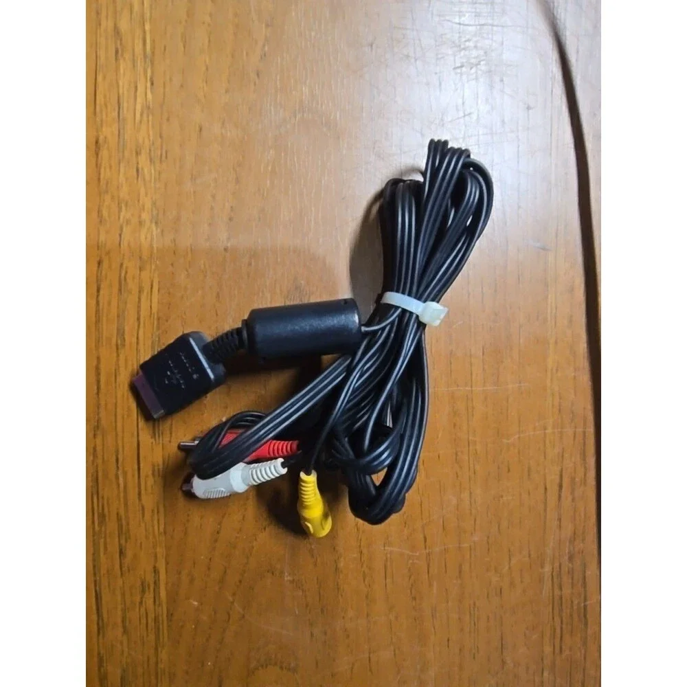 PlayStation Composite Video Cable Black SCPH-10060 PS1 PS2 OEM *NICE*